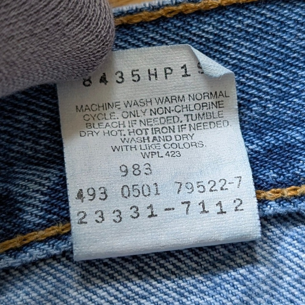Vintage Levis 550 Denim Cutoff Shorts Youth Kids 8 Blue Jean Altered USA - Picture 4 of 9